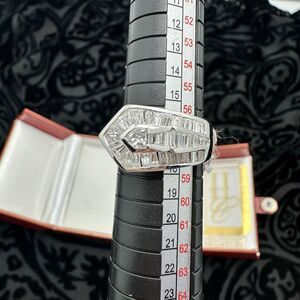 Art Deco CZ Statement Ring Size 8 | Ingrid Bergman Casablanca Style Silver Ring